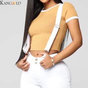 KANCOOLD Moda Nasturii Clopot-Fund de Înaltă Talie Pantaloni Femei Solidă slim fit alb flare pantaloni de Vara Elegante Uza New Sosire