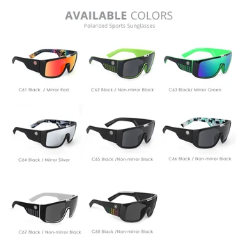 KDEAM Windproof Bărbați ochelari de Soare Polarizati Sport Ochelari de Soare Ochelari de Scut Reflexie Original caz 8 Culori KD2514