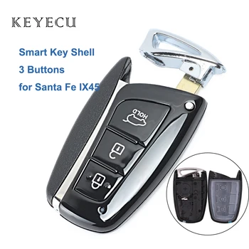 Keyecu de Înlocuire Inteligent de la Distanță Cheie Auto Shell Caz - 3 Butoane & Uncut Gol Lama - FOB pentru Hyundai Santa Fe IX45 - Cheie Shell