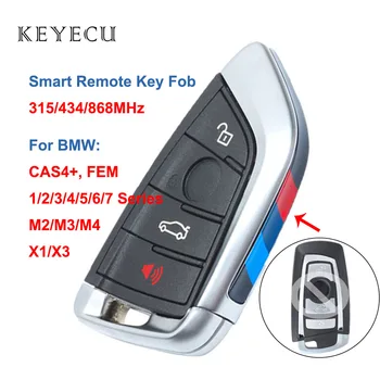 Keyecu Negru Înlocuirea Remote Key Fob 4 Buton 315/433/868MHz pentru BMW 1 2 3 4 5 6 7 Seria X1 X3 F Șasiu CAS4+ FEM 2011-2017