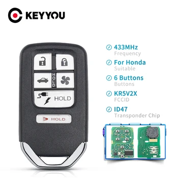 KEYYOU Inteligent de la Distanță Cheie de acces fără cheie Fob Pentru Honda 2018 Claritate Hibride Electrice cu Celule de Combustibil 6 5+1 Butoane FCCID KR5V2X ID47 Chip 433Mhz