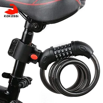 KoKossi O Blocare Biciclete Cod format din 5 Cifre Combinație de Biciclete de Blocare de Securitate 1000mm x 12 mm Cablu de Oțel Spirală cu Bicicleta Ciclism Biciclete de Blocare