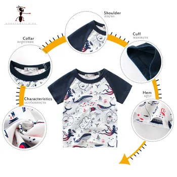 Kung Fu Ant 2019 Noi de Vara Casual Baieti tricou Bumbac Maneca Scurta Copii T-shirt Animal T-shirt de menino Pentru 2T-8T Copii
