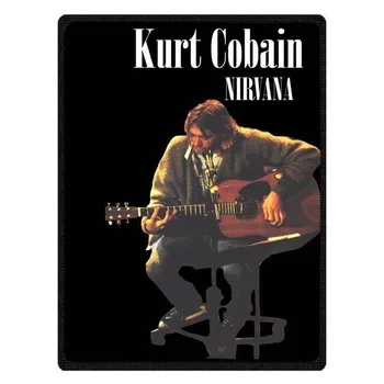 Kurt Cobain Design Personalizat Unic Fleece Pătură De Exterior/ Interior, Patura Coral Flanel Pătură De Călătorie Pături