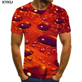 KYKU Brand de Apă tricou Barbati Tricou Roșu de Imprimare de Metal Amuzant tricouri Harajuku Tricouri Casual cu Maneci Scurte Punk Rock de Moda de sex Masculin
