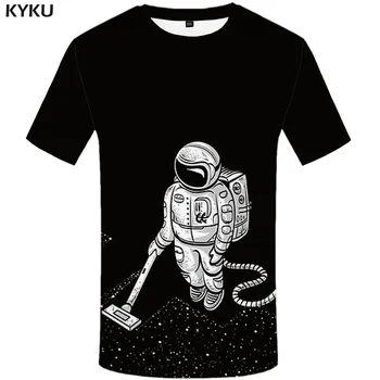 KYKU Străin tricou Barbati Galaxy Tricou de Imprimare Negru Anime Haine Harajuku Amuzant tricouri Gotic Tricou Imprimat Mens Îmbrăcăminte