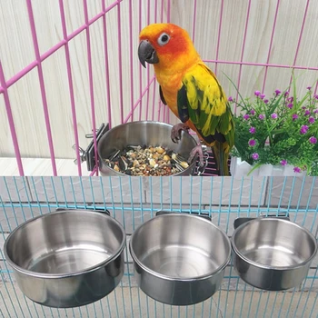 La Cald Din Oțel Inoxidabil Cușcă Coop Cârlig Ceașcă De Păsări Papagal Alimentare Ceașcă Cușcă Castron Pasăre Coop Cani De Apa Alimentare Antena Alimentator Castron