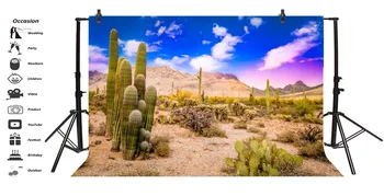 Laeacco Natura Fundaluri Cactus Deșert Deal Albastru Cer Noros Vedere Pitorească Fotografii Fundaluri Foto Studio Foto