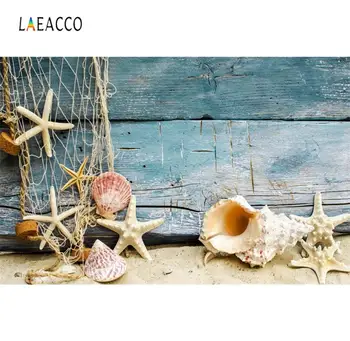 Laeacco Plaja Shell Stea Net Panouri Din Lemn Baby Fotografii Fundaluri Personalizate Fundaluri Fotografice Pentru Fotografia De Studio