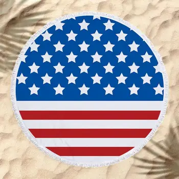 Lannidaa Cub Rubik Rotund Prosop de Plajă cu Steag American Mari Prosoape de Plajă Microfibra Prosop, Șervet De Plage Înot Pătură