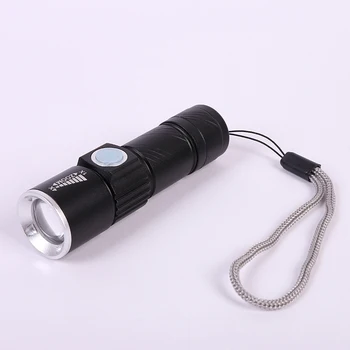 Lanterna LED Portabil Mini USB la Îndemână Puternic Reîncărcabilă Lanterna Bicicleta de Buzunar cu Zoom Flash Lampă Modul 3 Includ 14500 Baterie
