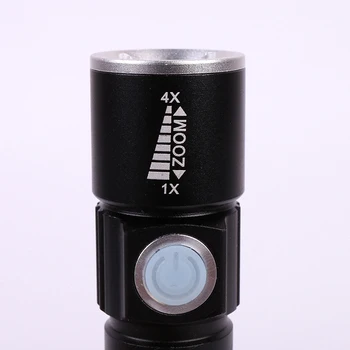 Lanterna LED Portabil Mini USB la Îndemână Puternic Reîncărcabilă Lanterna Bicicleta de Buzunar cu Zoom Flash Lampă Modul 3 Includ 14500 Baterie