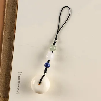 Lanț de telefon DIY Originale alb shell scurt telefon mobil curea de telefon mobil pandantiv mână-țesute curea de bijuterii drăguț