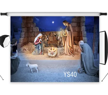 LB Poliester & Vinil Iesle Isus Nașterii Trei Magi de Crăciun Studio Fundal Fotografie Photo Props Fotografice Fundal