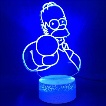 Led Lumina de Noapte Ceas Deșteptător Bază Simpsons 7 Culori cu Telecomanda pentru Sugari Luminoase Baza Cameră Bluetooth Senzor Tactil Lampa