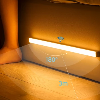 LED Lumina de Noapte Senzor de Miscare Light USB Reîncărcabilă Detector de Mișcare Lamp Lampă de Perete Pentru Scara Dulap Cameră Culoar de Iluminat