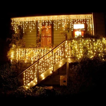 LED Lumini Sloi de gheață,300 LED-uri Zână Șir de Lumini Plug în Extensibila Perdea de Lumină Șir de Lumini de Crăciun pentru Dormitor Petrecere