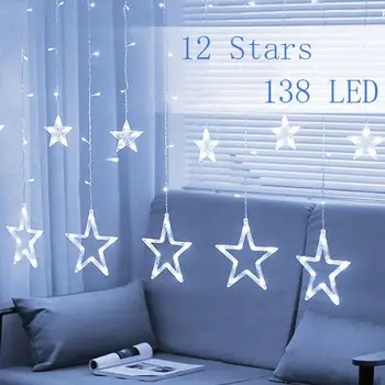 LED Lumini Șir De 4,5 M Zana Stea Cortina Lumina de Nunta Ghirlanda de Crăciun de Vacanță Lampă 8 Moduri Clipește Neon Felinar Decor Acasă
