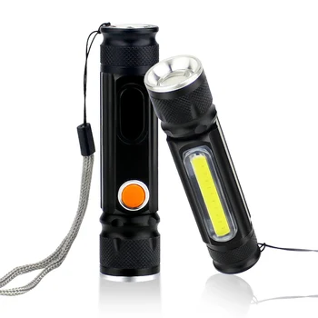 LED Reîncărcabilă Lanterna XML-T6+COB Mini Usb, Lanterna 18650 Lanterna Cu Magnet lampa de Lucru Magnetica Linterna Felinar Camping
