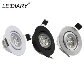 LEDIARY 110V-220V Spot LED, Spoturi 3W 55mm Gaura Alb/Argintiu/Negru Interior Living Jos Lumini led Tavan Încastrat Lampa