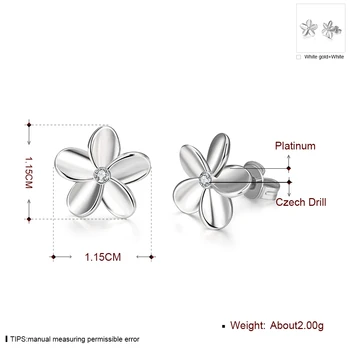 LEKANI Minimalist Cercei Floare Pentru Femei Drăguț 5A+ Cubic Zirconia Mici Stud Cercel Moda Nunta Logodna Bijuterii Mai bun
