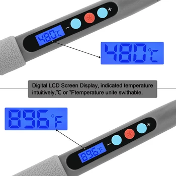 Lemn ars Gravură Branding Set Perie EU220V LCD Digital al Temperaturii de Lipire, Sudare de Fier Lemn Relief Ardere Set