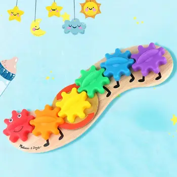 Lemn De Rotație De Viteze Caterpillar Joc De Copii, Copii De Recunoaștere Culoare Iluminare De Învățare Timpurie Jucarii Educative