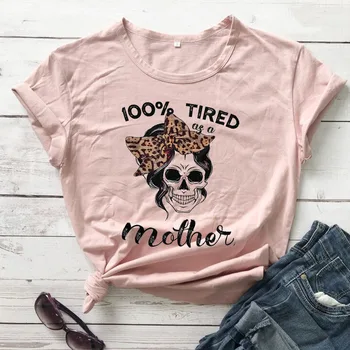 Leopard Imprimate Saturat Ca Mama T-Shirt din bumbac casual tânăr hipster, grunge tumblr teuri estetice grafic gotic topuri