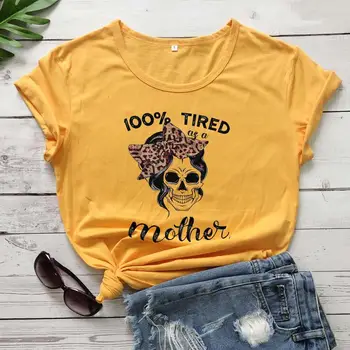 Leopard Imprimate Saturat Ca Mama T-Shirt din bumbac casual tânăr hipster, grunge tumblr teuri estetice grafic gotic topuri