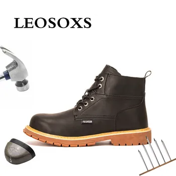 LEOSOXS rezistent la Uzura Portabile Industriale Pantofi de Securitate Steel Toe Confortabile Cizme de Lucru Puncție Dovadă de Siguranță Pantofi pentru Bărbați