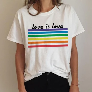 Lgbt Pride Gay Lesbiene Curcubeu tricou top teuri de sex feminin grunge japonez harajuku kawaii tricou harajuku kawaii streetwear