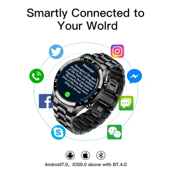 LIGE 2020 Nou Mens Activitate Smart Watch Full touch screen Bluetooth apel bandă de Oțel smartwatch pentru Android, IOS, Telefon rezistent la apa