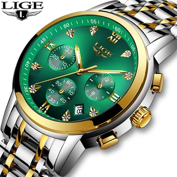 LIGE 2020 NOU Verde de Apă Fantoma de Lux pentru Bărbați Ceas rezistent la apa Data Ceas barbati Ceasuri Bărbați Cuarț Ceas de mână Relogio Masculino