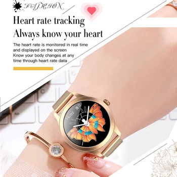 LIGE Doamnelor Ceas Inteligent Femei de lux Smartwatch Full Touch Rotund Sreen Heart Rate Monitor Tensiunii Arteriale de Oxigen Fitness Tracke