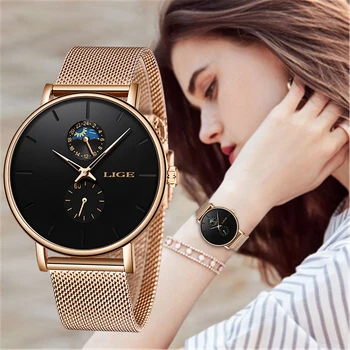 LIGE Noi Femeile Brand de Lux Ceas Simplu Quartz Lady Impermeabil Ceas de mână de Moda de sex Feminin Casual, Ceasuri Ceas reloj mujer 2020