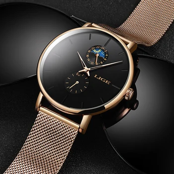 LIGE Noi Femeile Brand de Lux Ceas Simplu Quartz Lady Impermeabil Ceas de mână de Moda de sex Feminin Casual, Ceasuri Ceas reloj mujer 2020