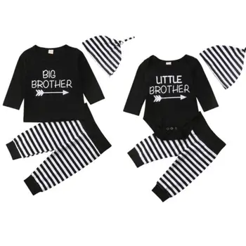 Little Big Brother baietel Romper T-shirt, Pantaloni 3Pcs Familie Haine de Potrivire