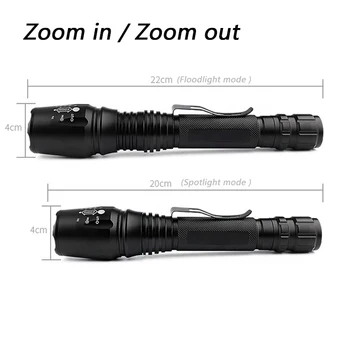 Litwod Z10V5 CREE XHP70 tactice puternic de vânătoare Lanterna LED-uri Lanterna 1000 de Lumeni Zoom Pentru 2x18650 baterie Linternas
