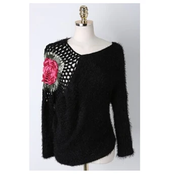 Livrare gratuita Moda Noua 2020 Primavara Toamna pentru femei pulovere supradimensionate vrac Cald de Flori Tricotate Pulovere pulovere