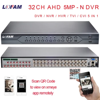 LOFAM DVR de Securitate 32CH 5MP N DVR AHD TVI CVI NVR HDMI 1080P CCTV de Supraveghere Video Recorder 16CH Alarma Audio ONVIF XMEYE APP