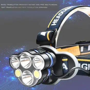 Lucru cu LED-uri Faruri 12000 Lumeni USB Reîncărcabilă rezistent la apa Lanterna Cu Retractabil Far Pentru Drumeții în aer liber Camping