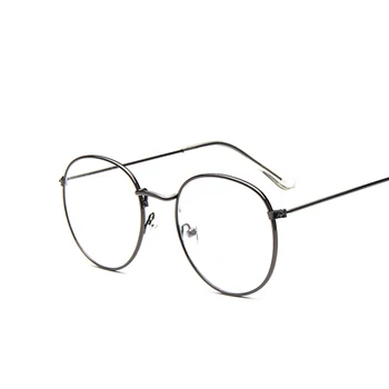 Lumina albastră ochelari cadru Rotund Clasic Femei cadru Metalic Optice Pahare Transparente Calculator oval ochelari cadrului de Citire