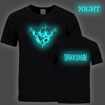 Luminos rece Thunderdome T Cămașă Bărbați Femei Creative Noctilucous Print T-shirt cu Maneci Scurte O-neck Tee Topuri Streetwear Haine
