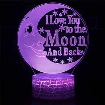 Luna Lampă 7 Schimbare de Culoare de Lumină 3D Touch Comutator de Imprimare 3D Lampa Luna Dormitor Bibliotecă Lumina de Noapte Creative Noapte Bună Cadouri