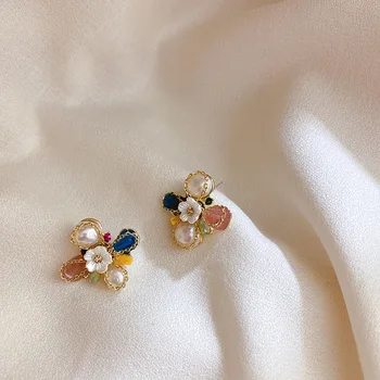 Lux Mare De Cristal Baroc Pearl Shell Flori Colier Pentru Femei 2020 Bijuterii Noi Pendientes Cadouri