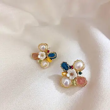 Lux Mare De Cristal Baroc Pearl Shell Flori Colier Pentru Femei 2020 Bijuterii Noi Pendientes Cadouri