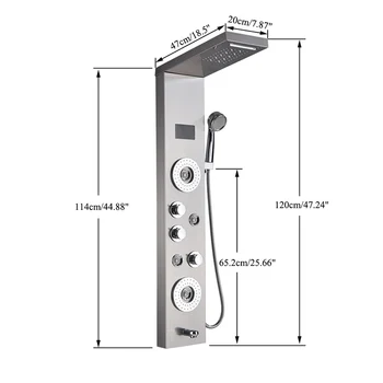 Lux Negru/Periat Baie LED Panou de Dus Turn Sistem de Montat pe Perete Mixer Robinet cabină de Duș de Mână SPA Masaj Temperatura Ecran