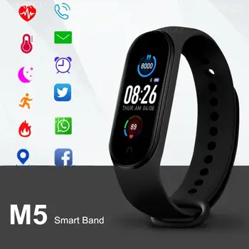M5 Ceasuri Inteligente Bluetooth, Bratara Ceas Sport Tracker de Fitness Pedometru, Monitor de Ritm Cardiac Bratara SmartBand pentru Android IOS