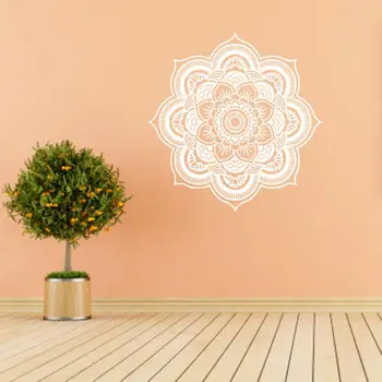 Mandala cu Flori Indian Dormitor Perete Decal Autocolante de Arta Murala Acasă Vinil Alb Familie Picătură de transport maritim 9 1