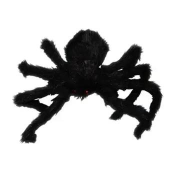 Manual Material De Luare De Pluș De Înaltă Imitație De Halloween Real Păianjen Negru Dificil De Groază Decor Elemente De Recuzită